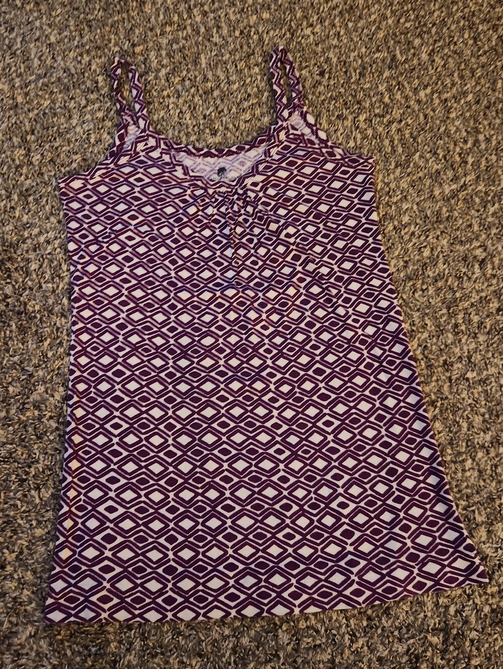 Banana Republic Soft Cotton Geometric Tank Top Purple Medium